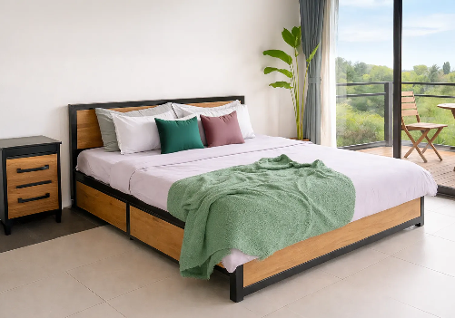 Noah Storage King Bed and Mattress 6" Combo